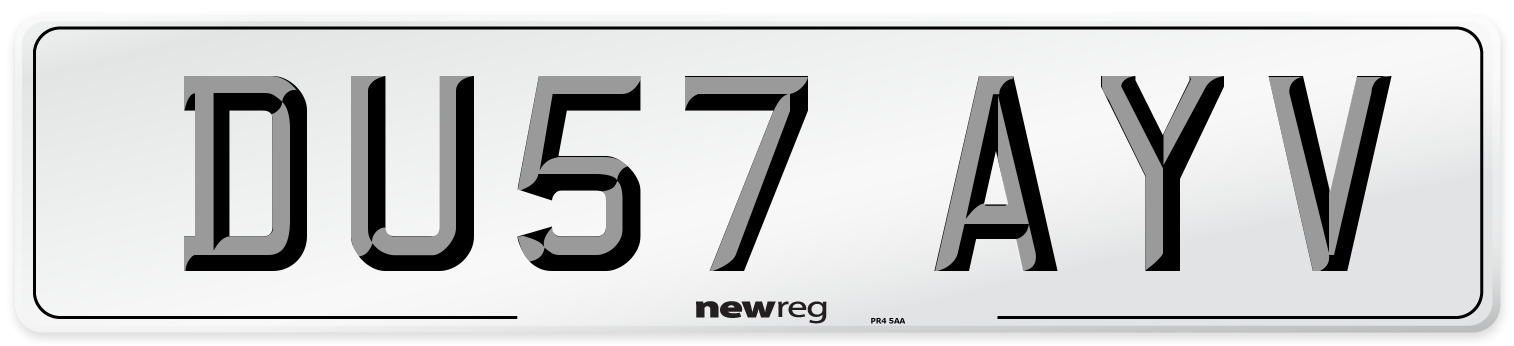 DU57 AYV Number Plate from New Reg